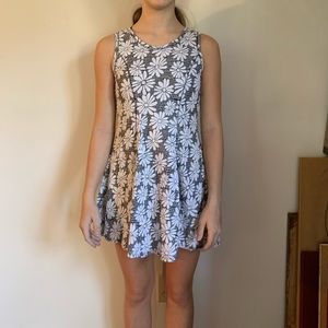 Grey and white flower dress